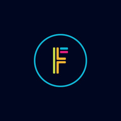 data letter F media logo it digital