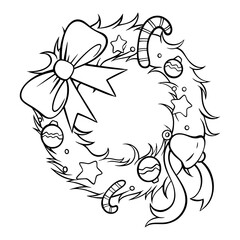 black and white cartoon drawing on white background new year festival