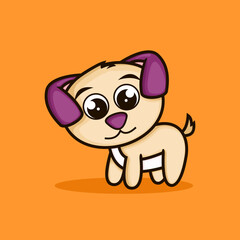 cute puppy. flat cartoon style. animal nature icon concept