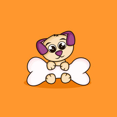cute puppy. flat cartoon style. animal nature icon concept