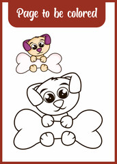 Animal outline for puppy. coloring book for kids