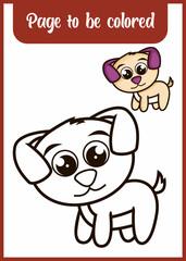 Animal outline for puppy. coloring book for kids