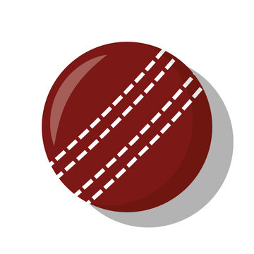Vector of cricket ball. Red cricket ball illustration with flat design style. Suitable for content design assets