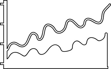 growing graph, bar chart, Flat icon isolated on the white background, flat design vector illustration