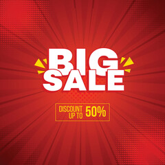 Sale banner template design, Big sale special up to 50% off. vector illustration.