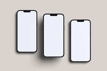 Smartphone 13 pro mockup blank