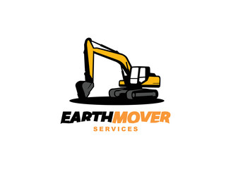 Excavator logo vector for construction company. Heavy equipment template vector illustration for your brand.