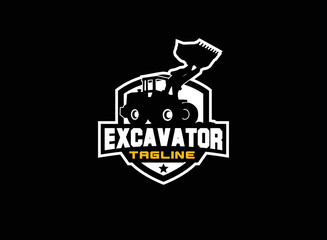 Loader logo vector for construction company. Heavy equipment template vector illustration for your brand.