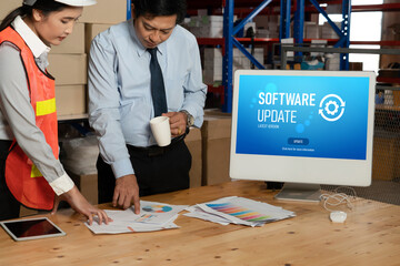 Software update on computer for modish version of device software upgrade