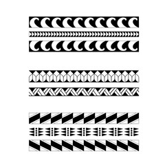 Polynesian armband tattoo stencil. Pattern samoan. Black and white texture. Vector illustration