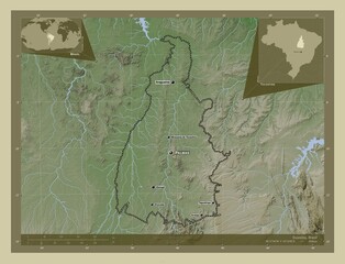 Tocantins, Brazil. Wiki. Labelled points of cities