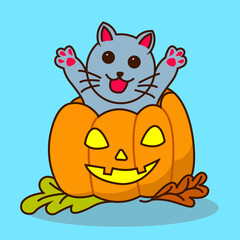 Cat party at hallowen day