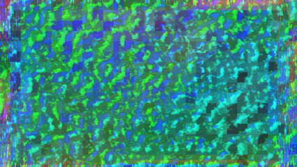 Abstract iridescent glitch art texture background image.