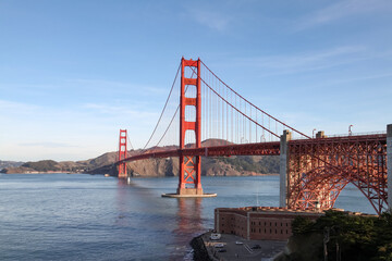 Fototapeta na wymiar View of famous landmark the Golden Gate Bridge . San Francisco, California, USA