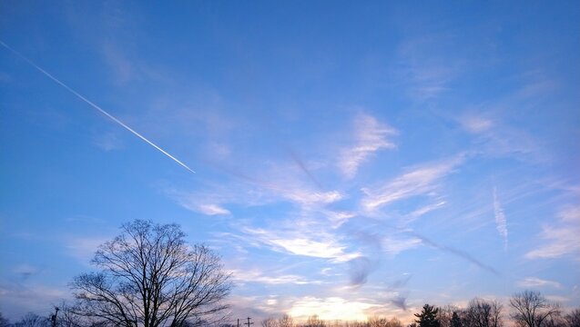 Streaking April Sunset Cloudscape