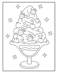 Cute ice cream coloring page
