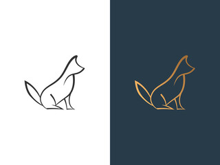 Fox lineal drawing logo vector