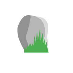 Stone with grass vector