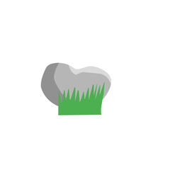 Stone with grass vector