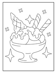 Cute ice cream coloring page