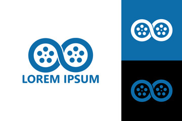 Infinity film logo template design vector