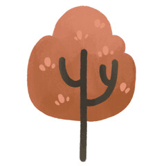 Cute Tree illustration design element for background environment