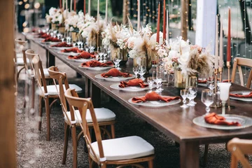 Fototapeten Wedding table decoration and floral design © Alisa