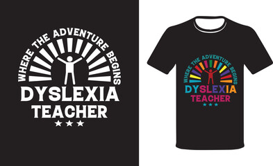 Where the Adventure Beings Dyslexia Teacher.Dyslexia Sweatshirt, Dyslexia Awareness Shirt, Dyslexia Teacher, Dyslexia Therapist, Reading Specialist, Literacy Coach, Reading Teacher.
