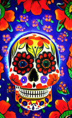 Catrina Mexicana multicolor, día de muertos, día de los muertos