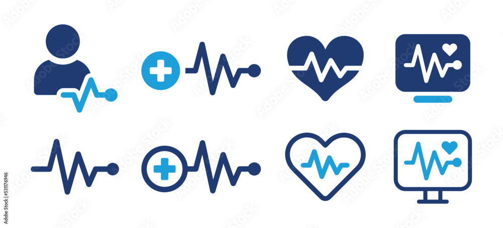 Poster lifeline icon set. heartbeat with pulse symbol vector illustration.