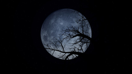 Full Moon on the skies, abstract natural backgrounds. Halloween type of a full moon cloudy sky.