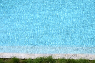 swimming pool in hotel, blue texture background