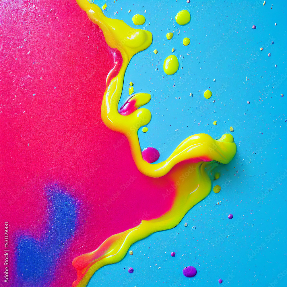 Poster splashing multicolor paint