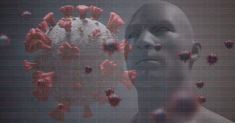 Covid-19 cells against 3D human head model