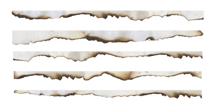 Set of burning paper