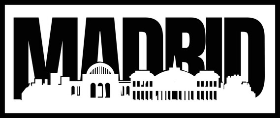 Madrid silhouette vector design