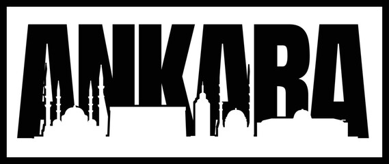 Ankara silhouette vector design