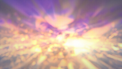 defocused gold and pink diamond refraction lights backdrop - abstract 3D rendering