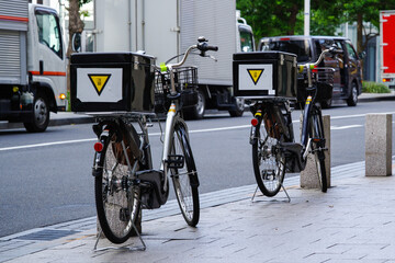東京港区赤坂3丁目に停められた自転車