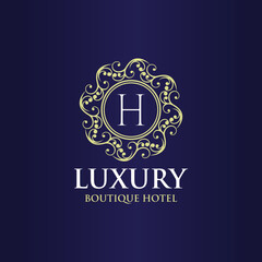 Luxury logo design letter h