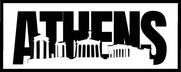 Athens silhouette vector design