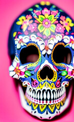Catrina Mexicana multicolor para día de muertos o el día de los muertos, creada usando Inteligencia Artificial