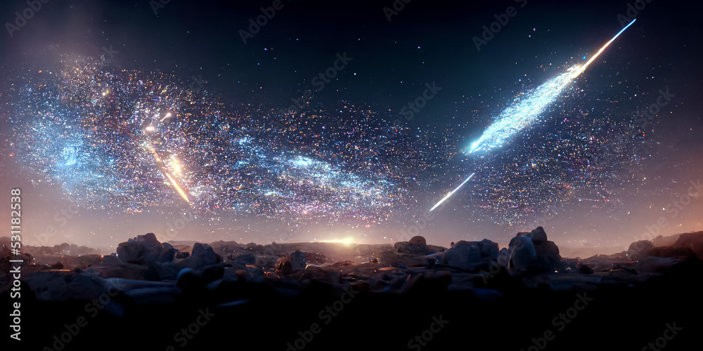 Wall mural nebula milkyway and galaxies in space 3d