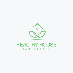 Healty house logo design icon tamplate