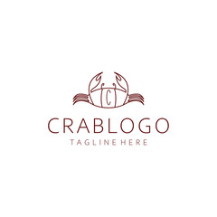 Crab logo design icon tamplate