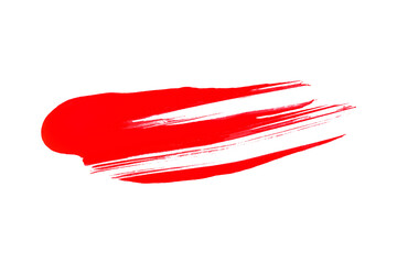 red brush isolated on transparent background red watercolor,png.