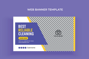 Cleaning service Editable thumbnail and web banner template