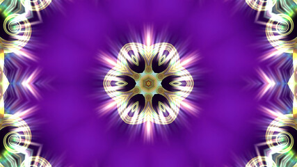 Abstract textured luminous multicolored Kaleidoscope mandala