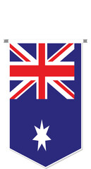 Australia flag in soccer pennant, various shape.
