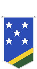 Solomon Islands flag in soccer pennant, various shape.

